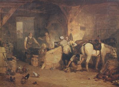 Joseph Mallord William Turner A country blacksmith disputing upon the price of iron,and the price charged to the butcher for shoeing his pony (mk310 china oil painting image